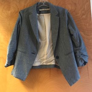 Slate blue 3/4 sleeve blazer