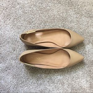 Tan Aldo flats