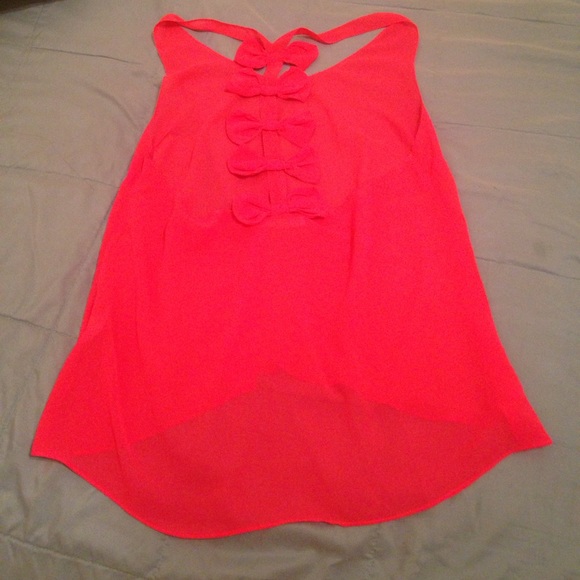 NWOT LF sheer bow back racerback tank top - Picture 2 of 4