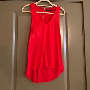 Patterson J. Kincaid Hi-Lo Bright Orange Tank Sz M