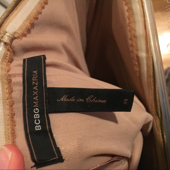 BCBG Max Azria Gold Strapless Dress - Picture 3 of 4