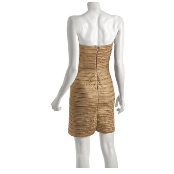 BCBG Max Azria Gold Strapless Dress - Picture 4 of 4