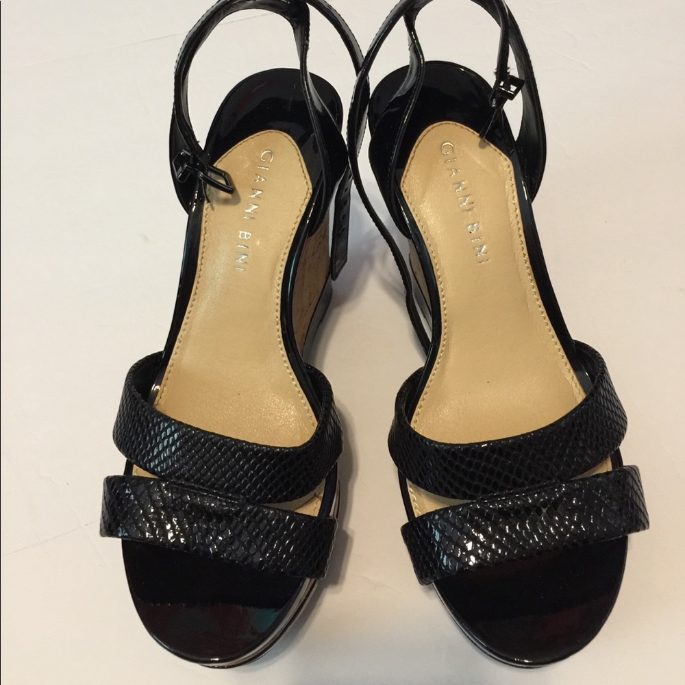 Gianni Bini patent and Platform Cork Wedges.
