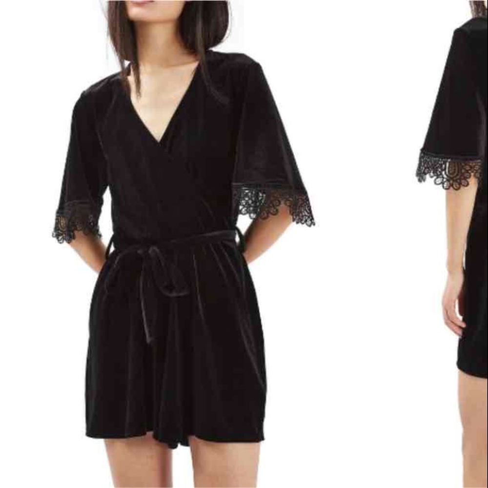 TopShop Velvet and Lace Romper
