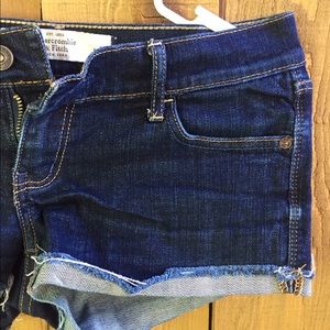 A&F dark wash jean shorts