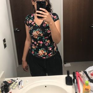 V-Neck Floral Shirt