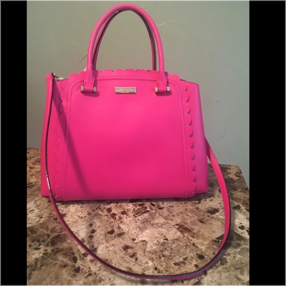 Kate Spade Linzi Leather Tote Satchel Purse Pink - Picture 1 of 8