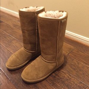 Tall Light Brown BearPaw Boots Fuzzy