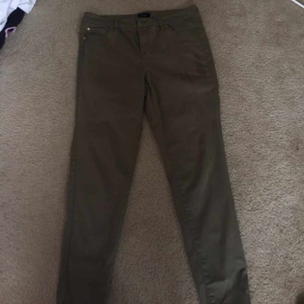 Army green skinny jeans