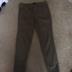 Army green skinny jeans