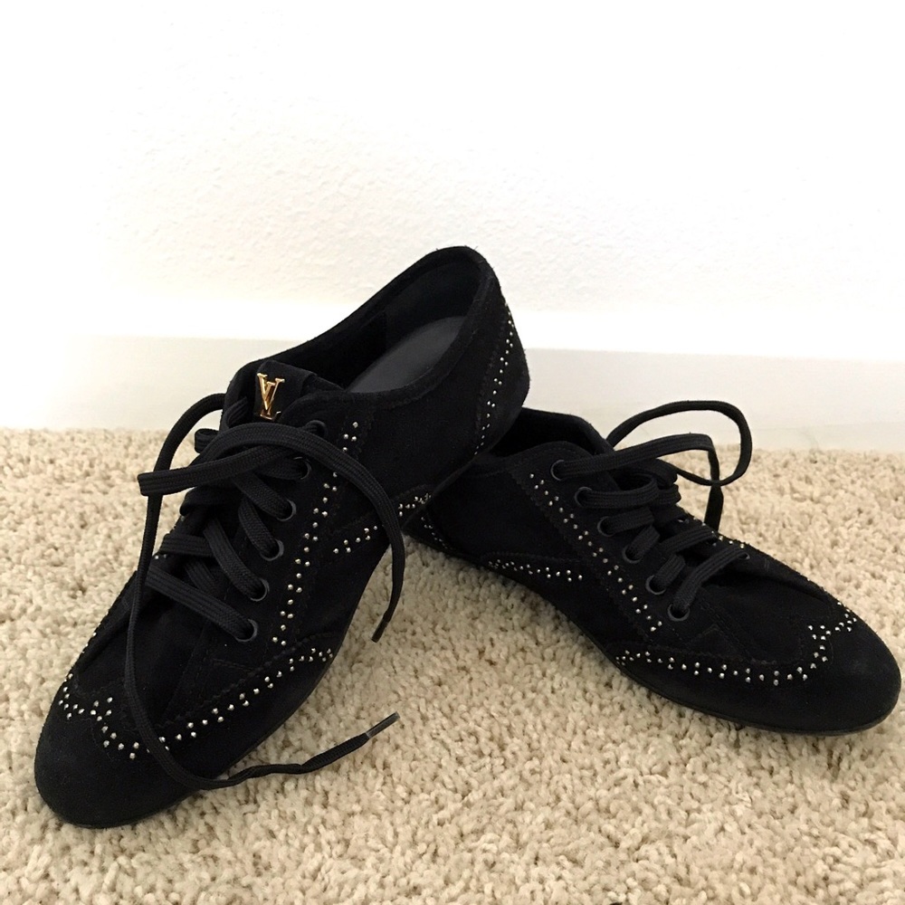 Louis Vuitton black suede sneakers - Picture 1 of 5
