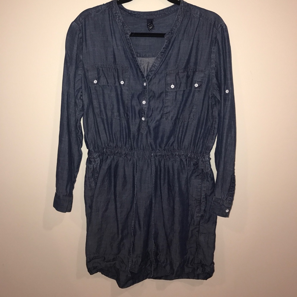 GAP V NECK DENIM DRESS