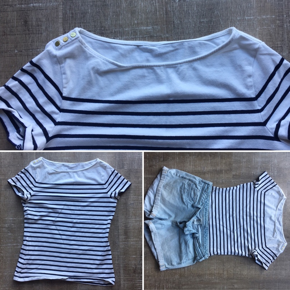 Navy stripe tee