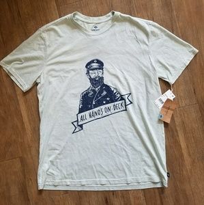 Mens Sperry Mint Navy Nautical Graphic Tee