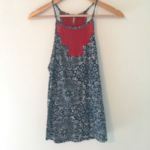 Lucky Brand blue and red tanktop
