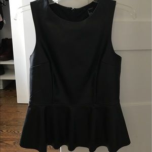 Faux leather sleeveless top