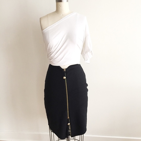 temperley london Dresses & Skirts - Silk Elastine Pencil Skirt w/ Gold Zipper & Lace!