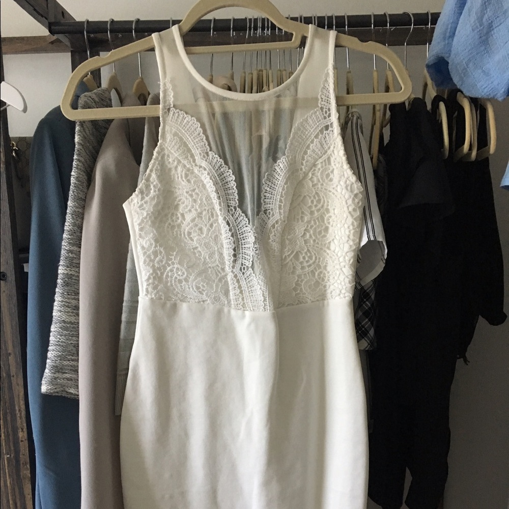 Lulu's Coquina White bodycon dress