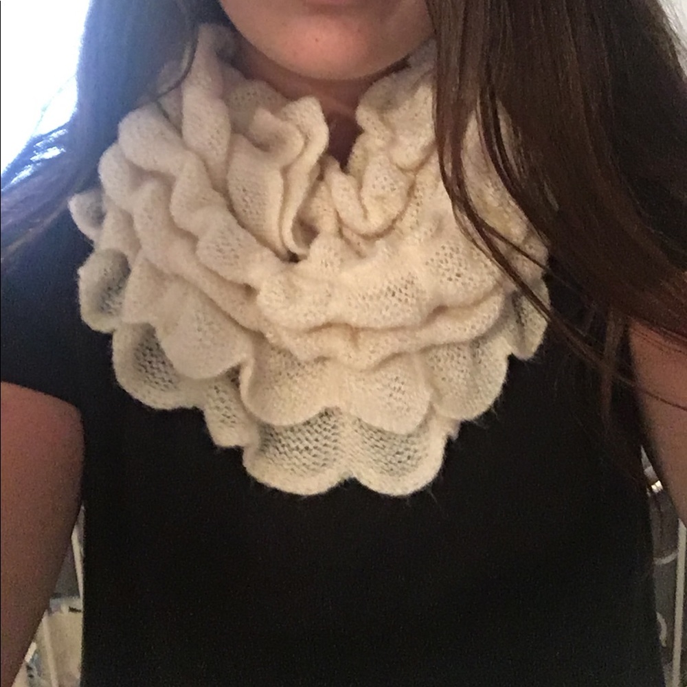 TWO Black and Cream Scarves