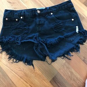 One by One Teaspoon Bonitas Dark Blue Shorts