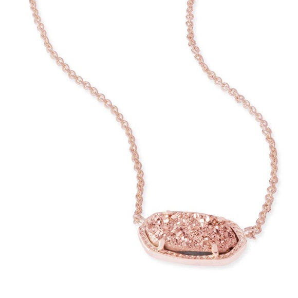 Kendra Scott Jewelry - NWT Kendra Scott Elisa Necklace Rosegold Druzy