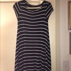 Black and white stripe swing dress