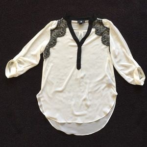 Formal Lacy Black and White Blouse