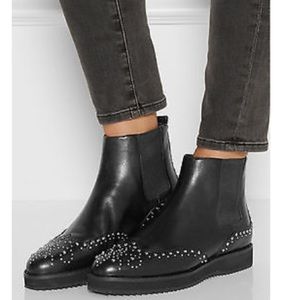 MICHAEL KORS "SOFIE" STUDDED ANKLE LEATHER BOOTS