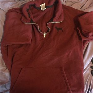 Maroon Pink Quarter Zip Sweatshirt