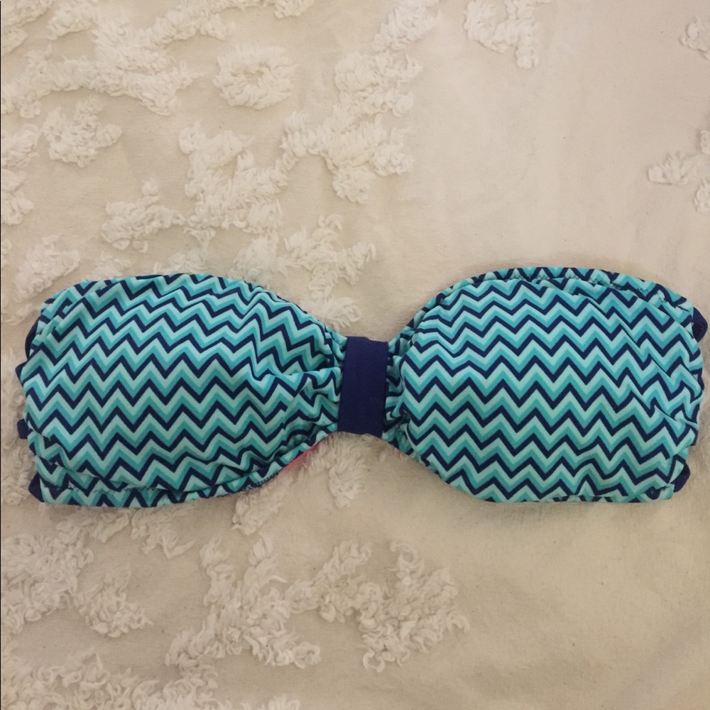 Pink Chevron Pattern Bandeau Top