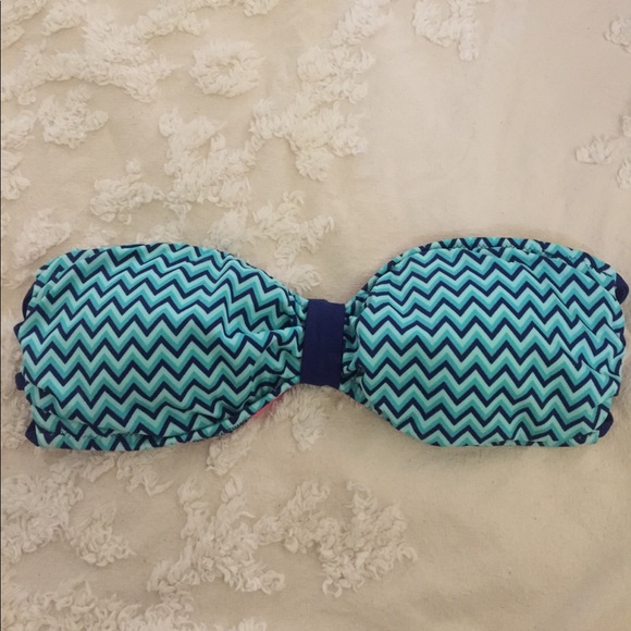 Pink Chevron Pattern Bandeau Top - Picture 1 of 3