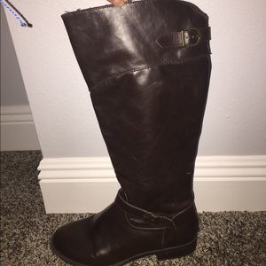 brown tall riding boots