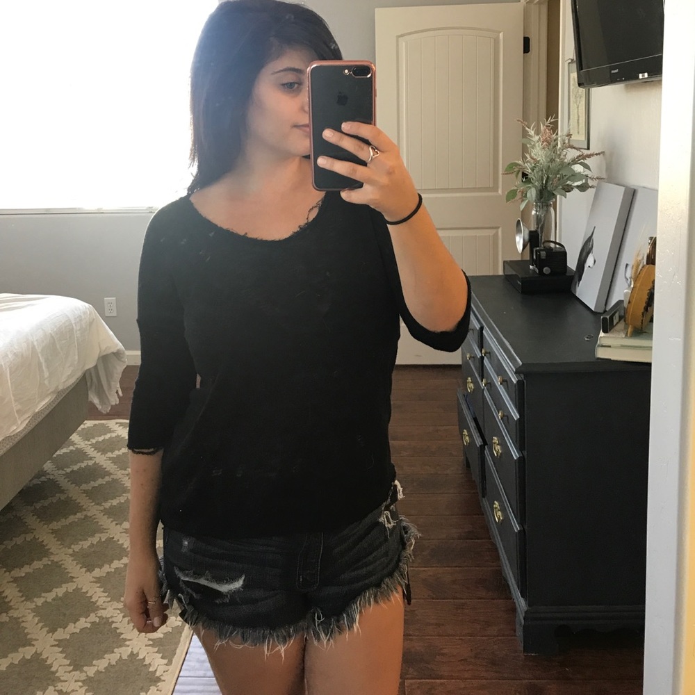 Black crochet top