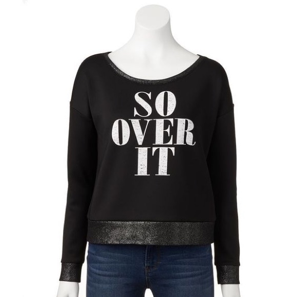 Rock & Republic Tops - Rock & Republic So Over It Scuba Sweatshirt NWT