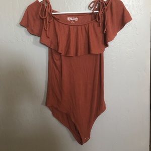 Mudd bodysuit burnt orange Large