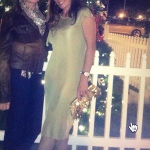 Alexander McQueen 👑Gold Silk cocktail dress