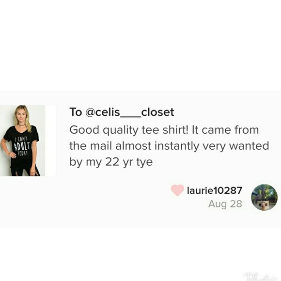 LAST MEDIUM "I Cant Adult Today" Print Top - Picture 4 of 4