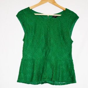 Express Green Lace Blouse Small