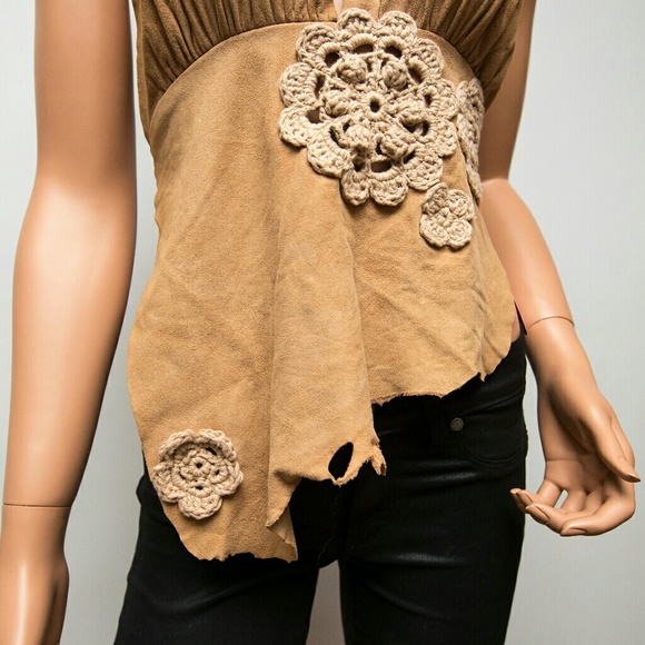 Ingwa Melero Suede Leather Halter Top - Picture 3 of 8