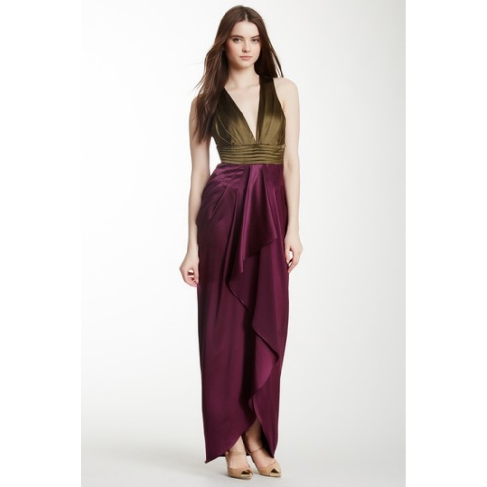 🌟HP🌟 Catherine malandrino chartres colorblock silk gown