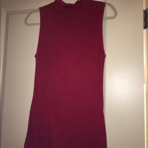 Cranberry colored turtle neck top