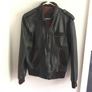 Members Only brown leather jacket