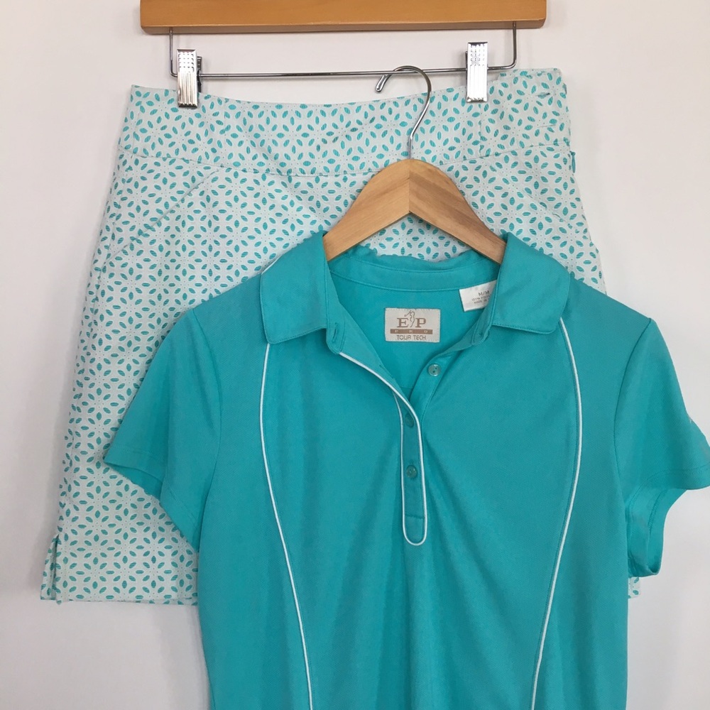 EP Pro turquoise golf shirt M
