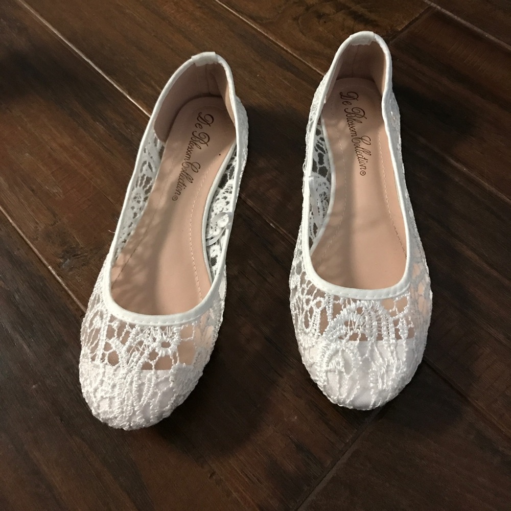 Davids Bridal white flats