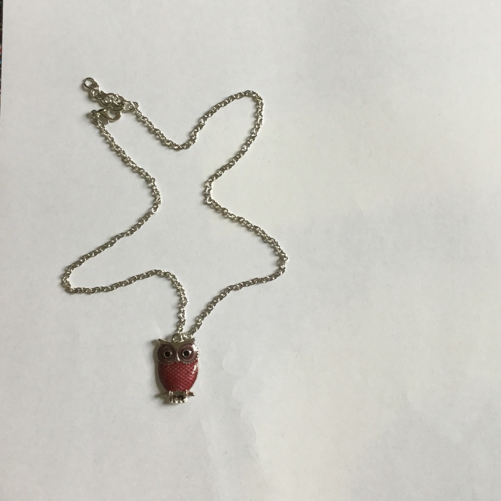 My handmade red Owl necklace.