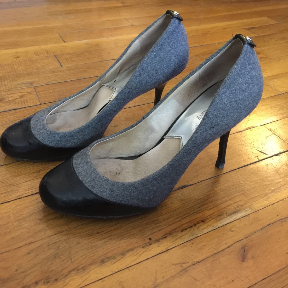 Michael Kors grey/black round toe high heels