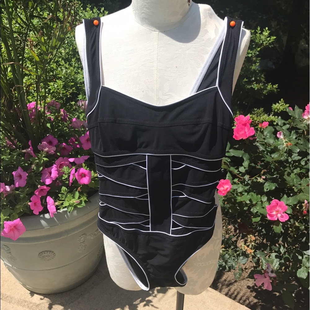 KARLA COLLETTO PIPING SWIM ONE PIECE