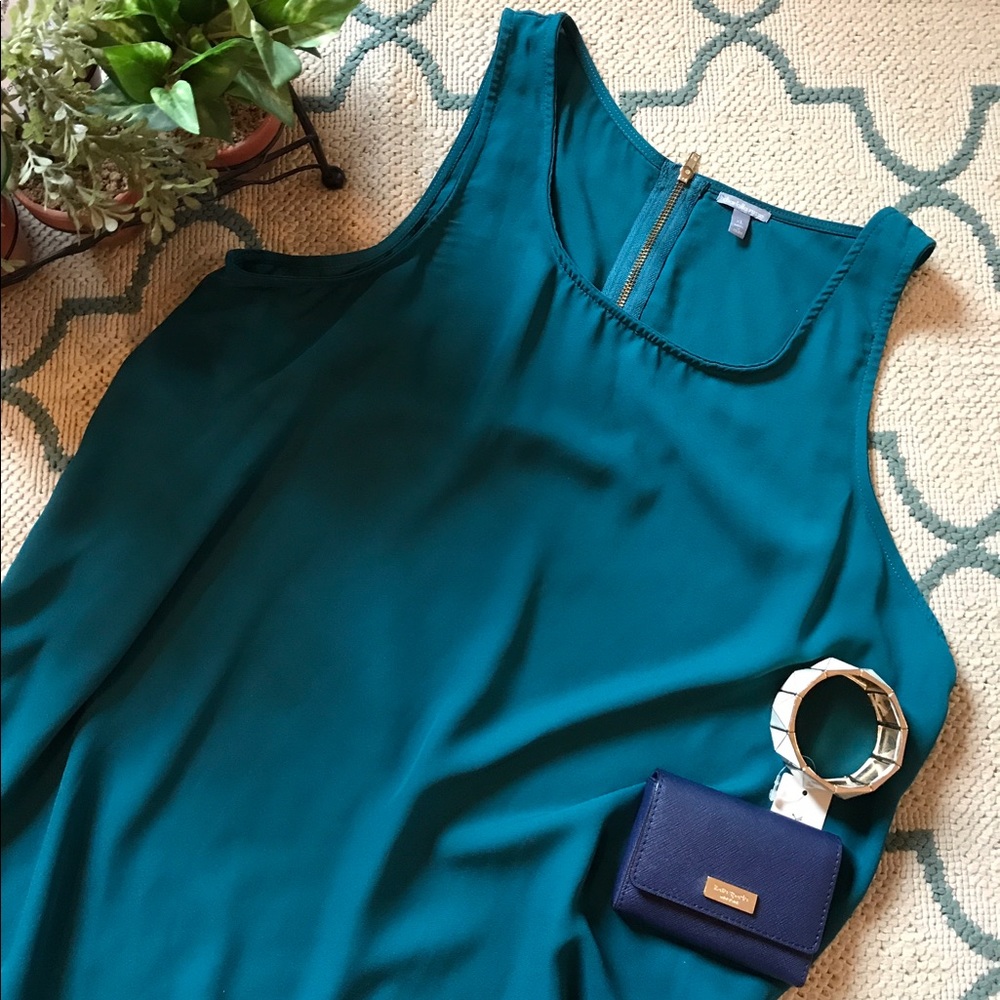 Teal Sleeveless Blouse