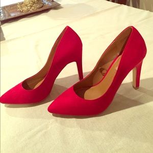 Atmosphere Red Faux Suede Pumps