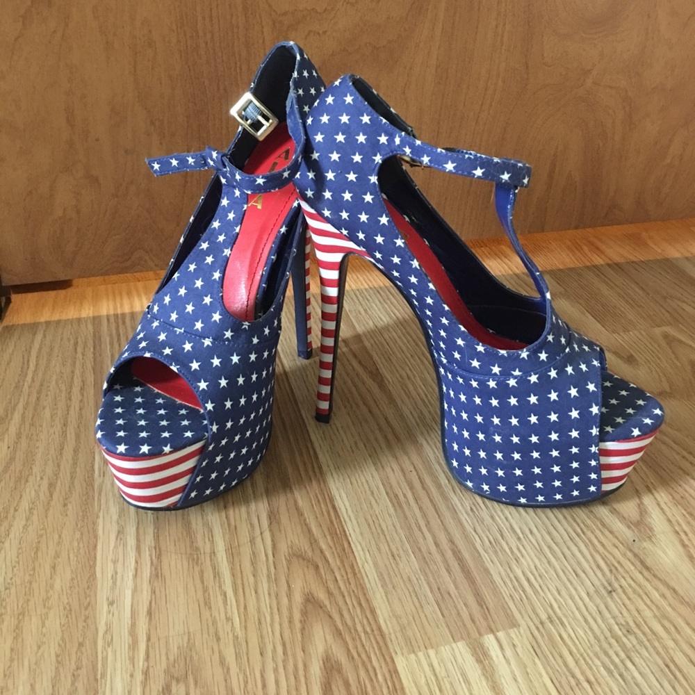 Flag Stars&Stripes Platform Heels (Size 8.5)